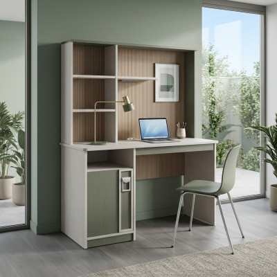 Étagères de bureau Bureau d'ordinateur Bois Gris Chambre d'enfants Table Enfants