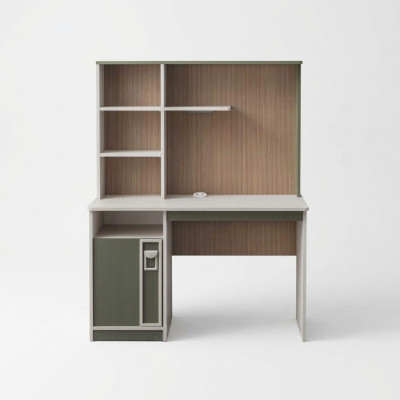 Étagères de bureau Bureau d'ordinateur Bois Gris Chambre d'enfants Table Enfants