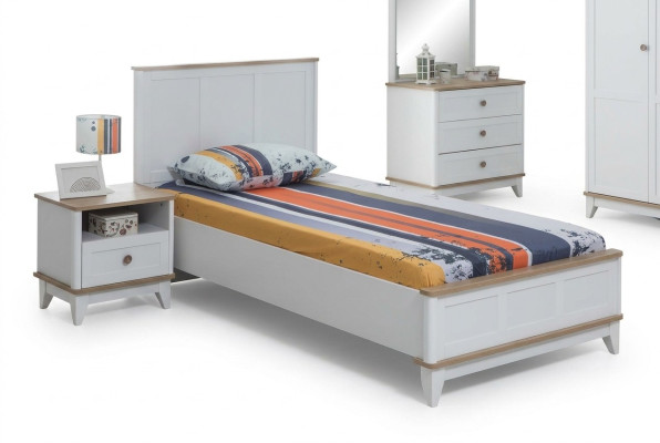 Lit d'enfants Cadre de lit Lit Chambre d'enfants Meubles de chambre d'enfants Blanc Bois
