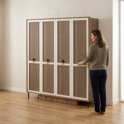 Armoire en bois Armoire Armoire pour enfants Armoire en bois Marron Design