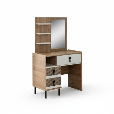 Coiffeuse avec miroir Suite en bois Chambre Marron Ensemble de console