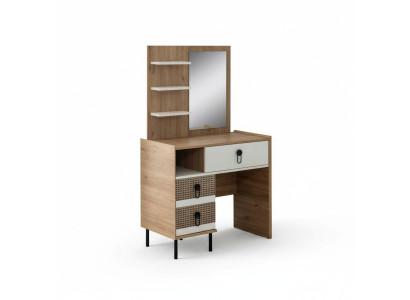 Coiffeuse avec miroir Suite en bois Chambre Marron Ensemble de console
