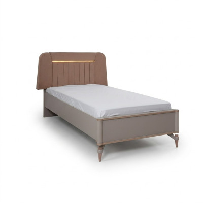Lit pour enfants Cadre de lit Lit Chambre d'enfants Cadre de lit Rose Tissu LED