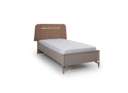 Lit pour enfants Cadre de lit Lit Chambre d'enfants Cadre de lit Rose Tissu LED