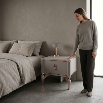 Table de chevet design Consoles en bois modernes Beige Filles