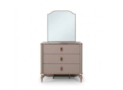 Commode avec miroir Ensemble en bois Chambre d'enfants Beige Console Set