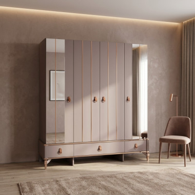 Armoire armoire pour enfants armoire en bois Armoire bois Beige Miroir