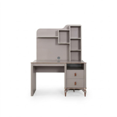 Bureau Bureau d'ordinateur Beige Mobilier de bureau Bois Tablette Étagères