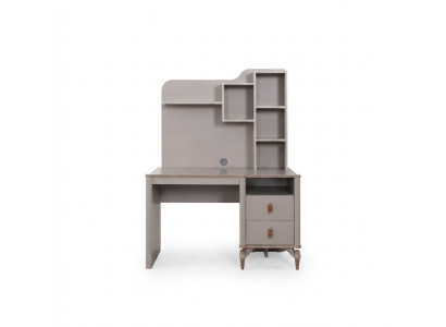 Bureau Bureau d'ordinateur Beige Mobilier de bureau Bois Tablette Étagères