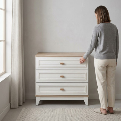 Commode pour enfants en bois Chambre d'enfants Blanc Armoire Design moderne