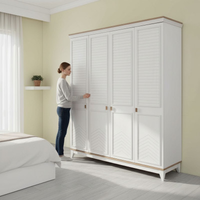 Garde-robe Armoire Armoire enfant Armoire en bois Bois Blanc Moderne