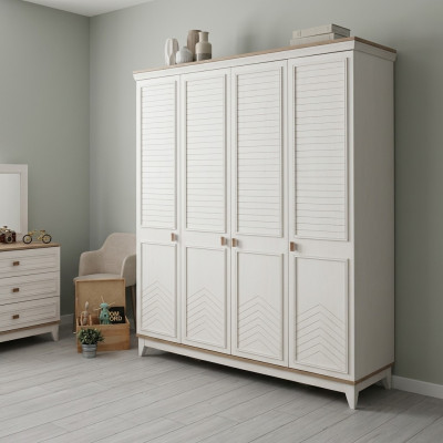 Garde-robe Armoire Armoire enfant Armoire en bois Bois Blanc Moderne