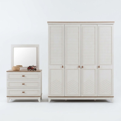 Garde-robe Armoire Armoire enfant Armoire en bois Bois Blanc Moderne
