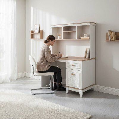 Bureau Armoire Bureau d'ordinateur Blanc Mobilier de bureau Bois Tablettes