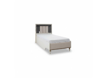 Lit de luxe pour enfants Cadre de lit Lit Chambre d'enfants Cadre de lit en tissu beige