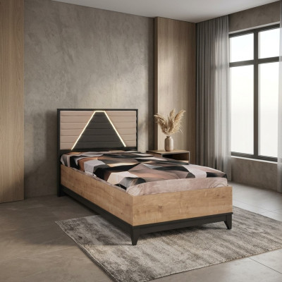 Lit 120 cm Lit enfant Cadre de lit Chambre d'enfants Marron Bois Lits neufs