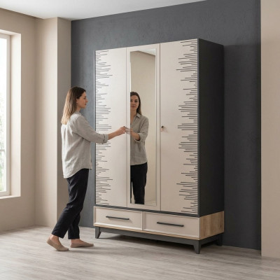 Armoire moderne Armoire pour enfants Armoire en bois Bois Beige