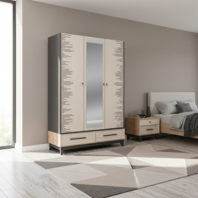 Armoire moderne Armoire pour enfants Armoire en bois Bois Beige