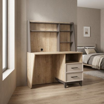 Bureau Bureau d'ordinateur Marron Mobilier de chambre d'enfant Table en bois Étagères