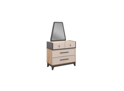 Groupe de commode avec miroir en bois, chambre d'enfant beige, console.