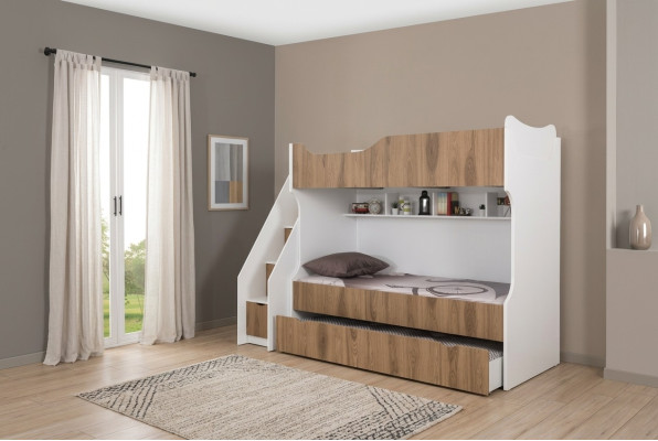 Lit d'enfant Lit superposé Lit Mobilier pour enfants Blanc Suite Moderne Enfants