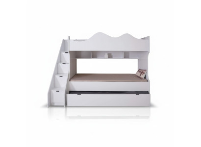 Lit superposé blanc Lit d'enfants Lit Mobilier pour enfants Suite Enfants moderne