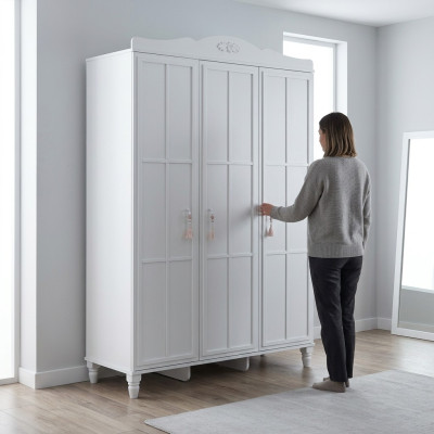 Armoire de luxe Armoire d'enfant Armoire en bois Bois Blanc