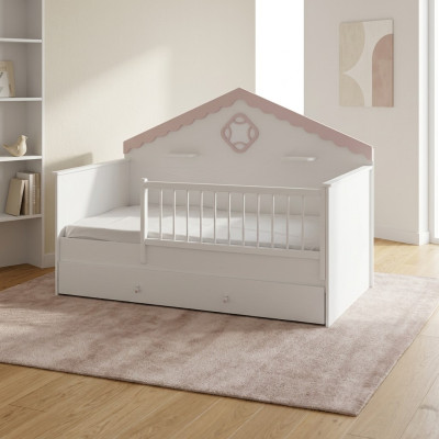 Lit de parc pour enfants Blanc Lit en bois Moderne