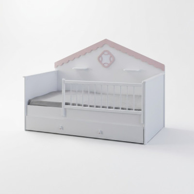 Lit de parc pour enfants Blanc Lit en bois Moderne
