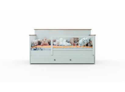 Lit pour enfant, parc pour enfant, lit bébé en bois blanc, lit moderne.