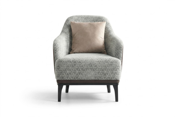 Fauteuil Wing Chair 1 place Fauteuil simple en tissu gris Design moderne