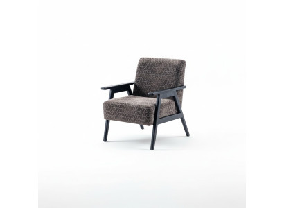 Fauteuil de salon une place 1 place en tissu gris classique neuf