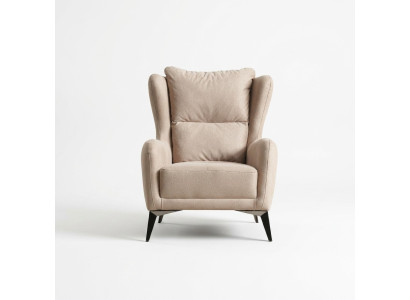 Fauteuil de luxe une place 1 place Fauteuil en tissu beige Salon moderne