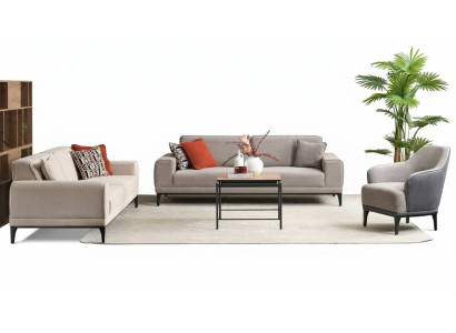 Ensemble de canapés trois places une place fauteuil canapé tissu gris ensemble de canapés en tissu 3+3+1