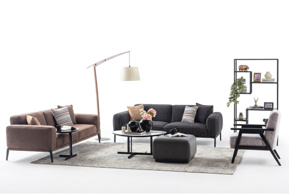 Ensemble de canapé Trois places Fauteuil Canapé Tissu Canapé en tissu multicolore Ensemble de canapé 3+3+1