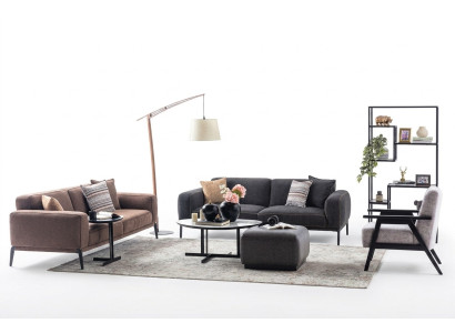 Ensemble de canapé Trois places Fauteuil Canapé Tissu Canapé en tissu multicolore Ensemble de canapé 3+3+1