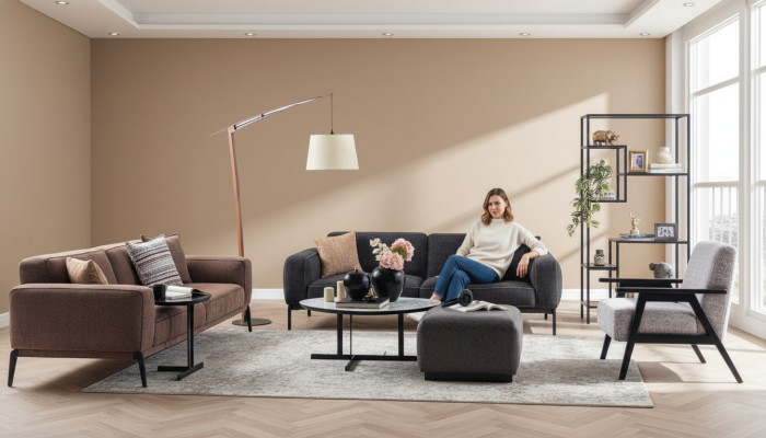 Ensemble de canapés trois places fauteuil en tissu canapé 4 pièces canapé en tissu multicolore 3+3+1+1.