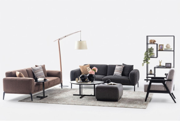Ensemble de canapés trois places fauteuil en tissu canapé 4 pièces canapé en tissu multicolore 3+3+1+1.