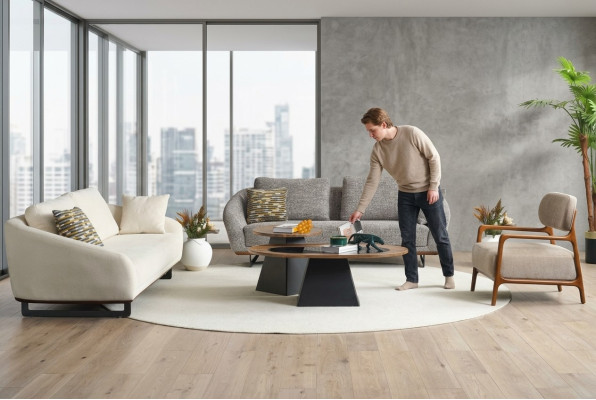 Ensemble de canapé trois places, fauteuil, canapé en tissu beige Ensemble de canapés en tissu gris 3+3+1