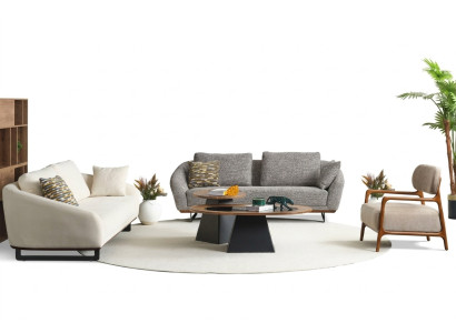 Ensemble de canapé trois places, fauteuil, canapé en tissu beige Ensemble de canapés en tissu gris 3+3+1