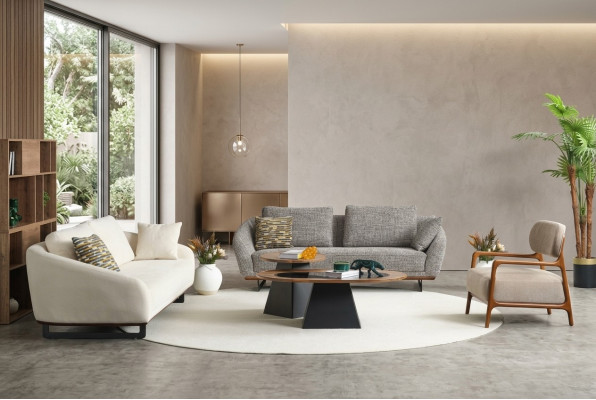 Canapé Mega Suite Trois places Fauteuil Canapé en tissu Canapé capitonné Canapé 3+3+1+1