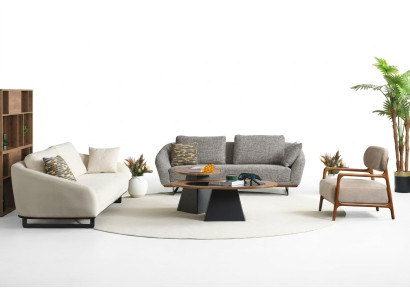 Canapé Mega Suite Trois places Fauteuil Canapé en tissu Canapé capitonné Canapé 3+3+1+1