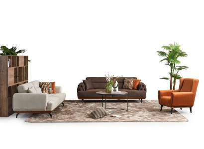 Ensemble de canapés Canapé Rembourré Multicolore Trois Places Fauteuil Canapé en Tissu Ensemble 3+3+1