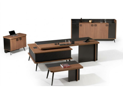 Meubles de bureau complets Bureau Bureau Bureau Bureau Ensemble de bureau 4 pièces Bois Marron