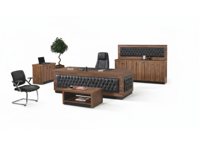 Meubles de bureau de luxe Ensemble de bureau complet Ensemble de bureau 4 pièces Bois Marron