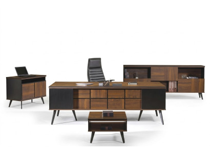 Mobilier de salle d'étude complet Bureau Bureau 4 pièces Bois Marron