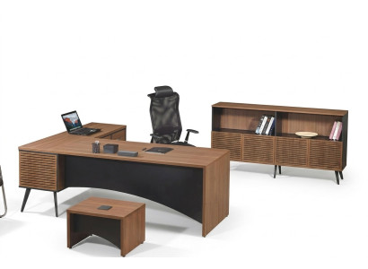 Mobilier de salle d'étude Table de bureau d'angle Ensemble complet de 3 pièces Bois Marron Mobilier de bureau