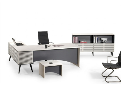 Table de travail coin table de bureau Complet e Bureau 3 pièces Mobilier de bureau en bois Blanc