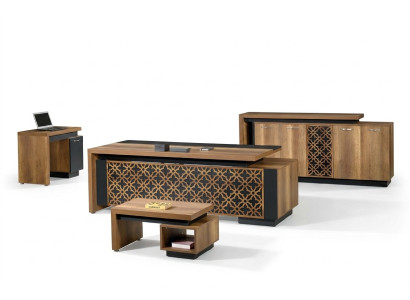 Mobilier de bureau étude complet classique 4pcs bois brun