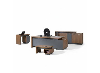 Mobilier de bureau complet Ensemble de bureau Bureau Bureau de bureau Ensemble de 4 pièces Bois Marron